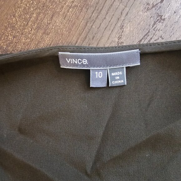 Vince 100% Silk Short Sleeve Jumpsuit, 10, Olive Hunter Green - Picture 11 of 13